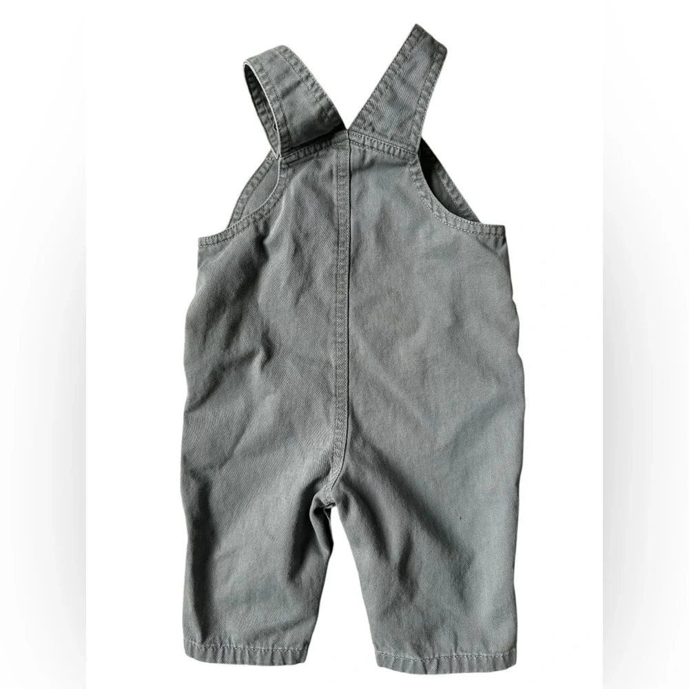 Carter's Charcoal Overalls with‎ Dog Patch